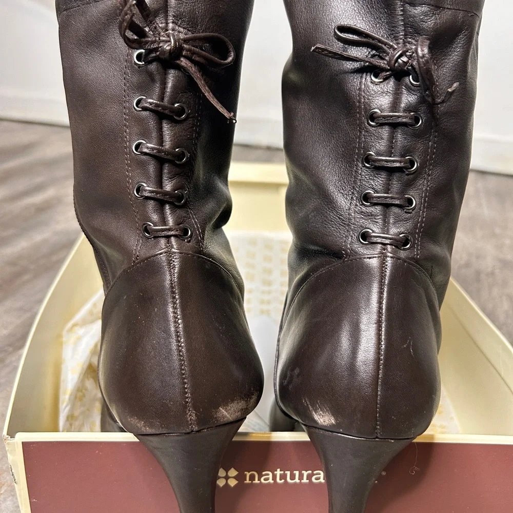 Size 10- Dinka - Naturalizer-Brown- Soft Leather Knee High - Picture 2 of 8